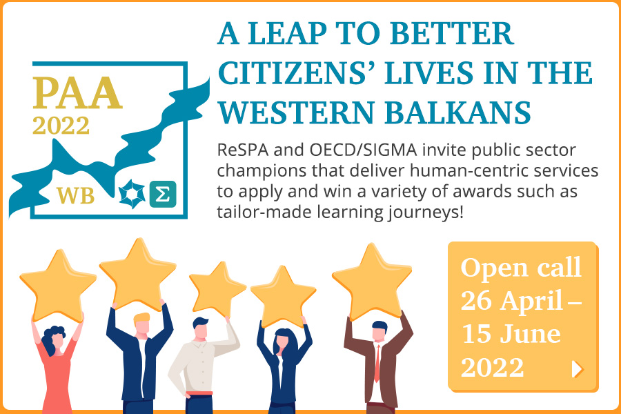 ReSPA and OECD/SIGMA invite public sector champions that deliver human-centric services to apply and win valuable prizes!