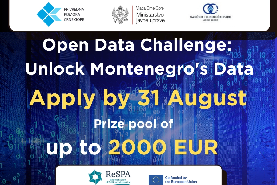 Apply for the hackathon “Open Data Challenge – Unlock Montenegro's Data”