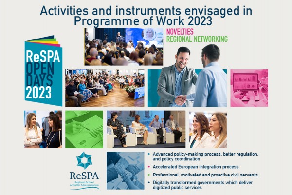 ReSPA Open DAYS: Introduction of activities and instruments envisaged in Programme of Work 2023