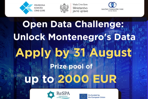Apply for the hackathon “Open Data Challenge – Unlock Montenegro's Data”