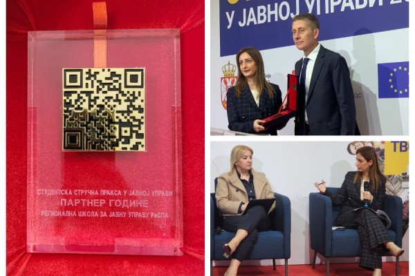 ReSPA was honoured with the inaugural “Partner of the Year” award by the Ministry of Public Administration and Local Self-Government of Serbia: For the first time, the Ministry awarded one institution as part of the Student Professional Practice Fair